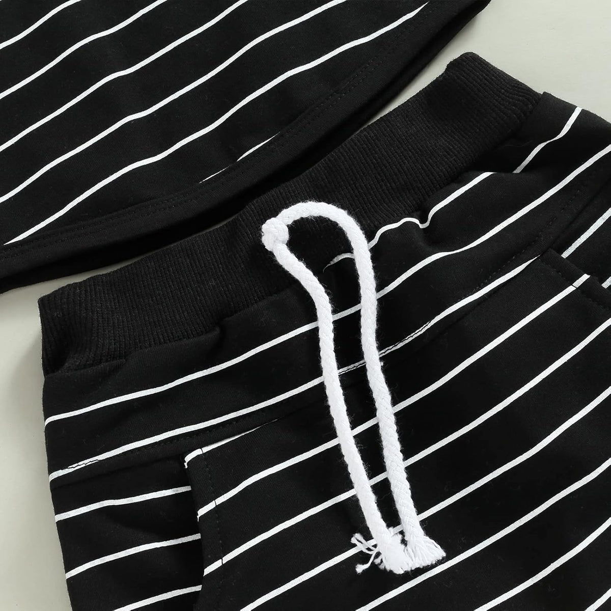Toddler Baby Boy Summer Hooded Outfit Contrast Color Short Sleeve T Shirt Top Elastic Shorts Summer
