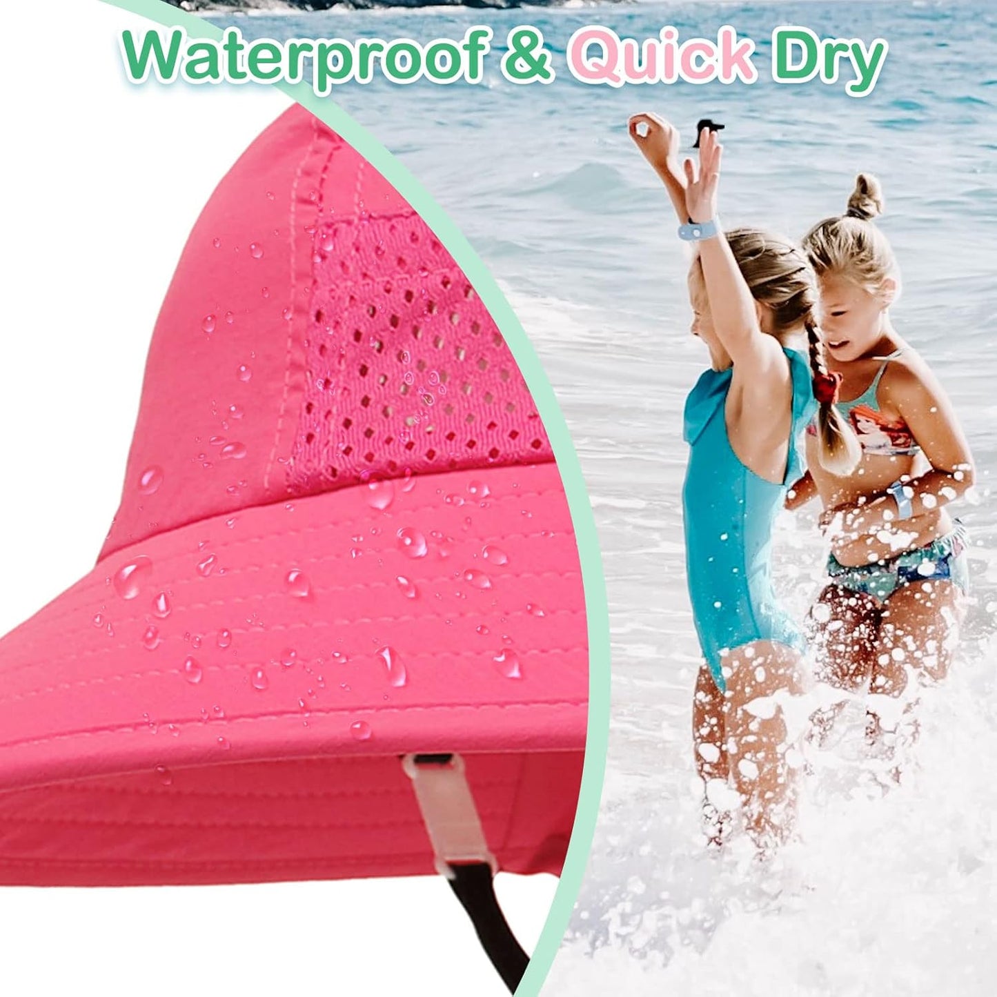 XIAOHAWANG Girls Sun Hat Baby Beach Hats Boys UPF 50+ Kids Summer Protection Cap Toddler Breathable