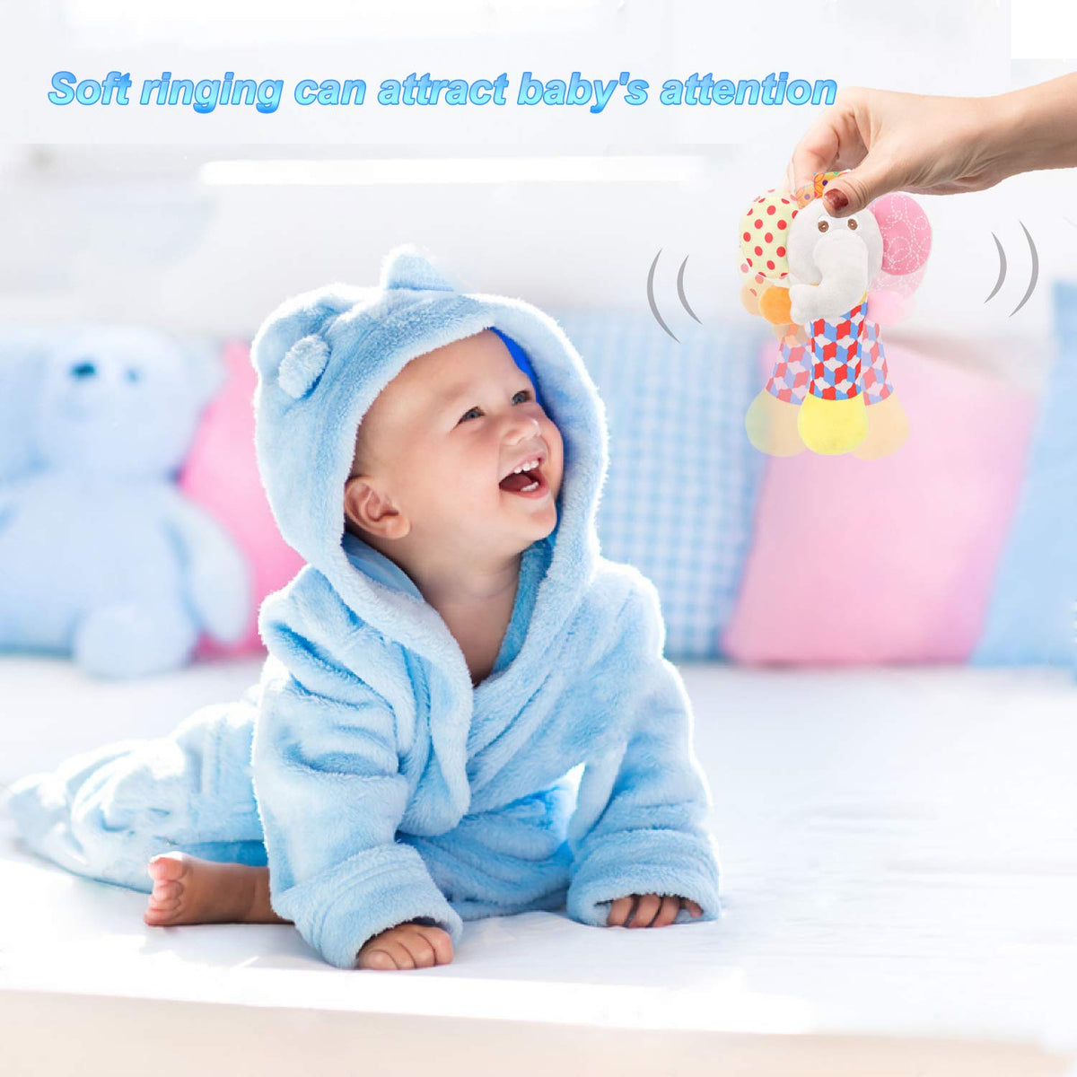 Wrist Rattles Foot Finder Rattle Toy for 3-6 Months Baby, Feet Leg Ankle Socks Arm Hand Bracelet