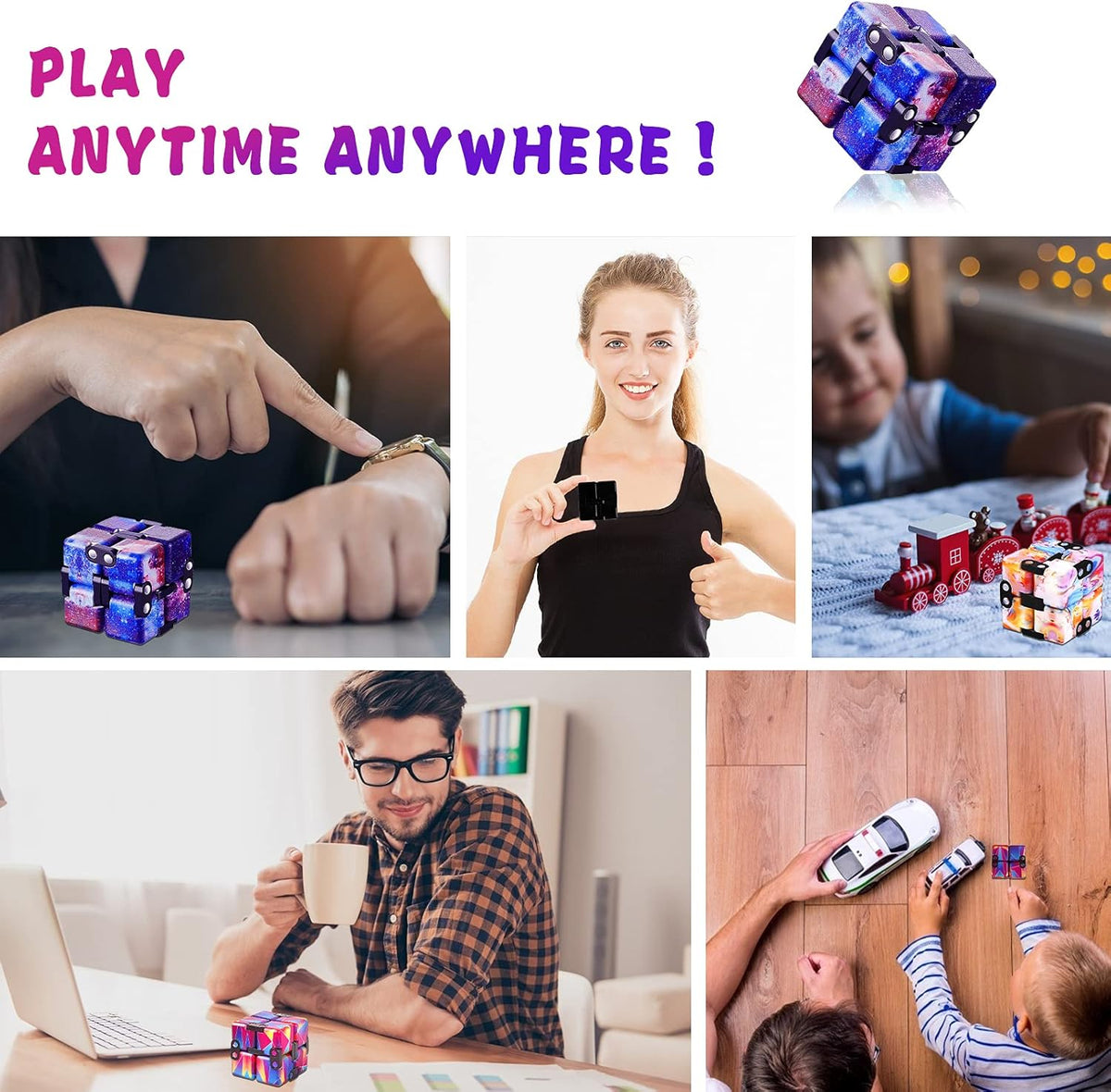 1 Packs Infinity Cube Toy Stress Relieving Fidgeting Game for Kids and Adults,Cute Mini Unique