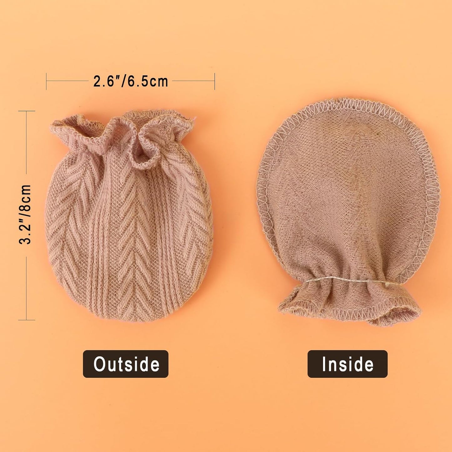 BQUBO Newborn Infant Toddler Mittens No Scratch Cotton Elastic Wrist Gloves Hypoallergenic for 0-6