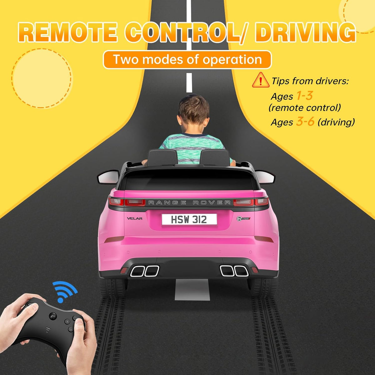 Hetoy Kids Ride On Car with Remote, Licensed Land Rover Kids Electric Car, Ride On Toys for Kids
