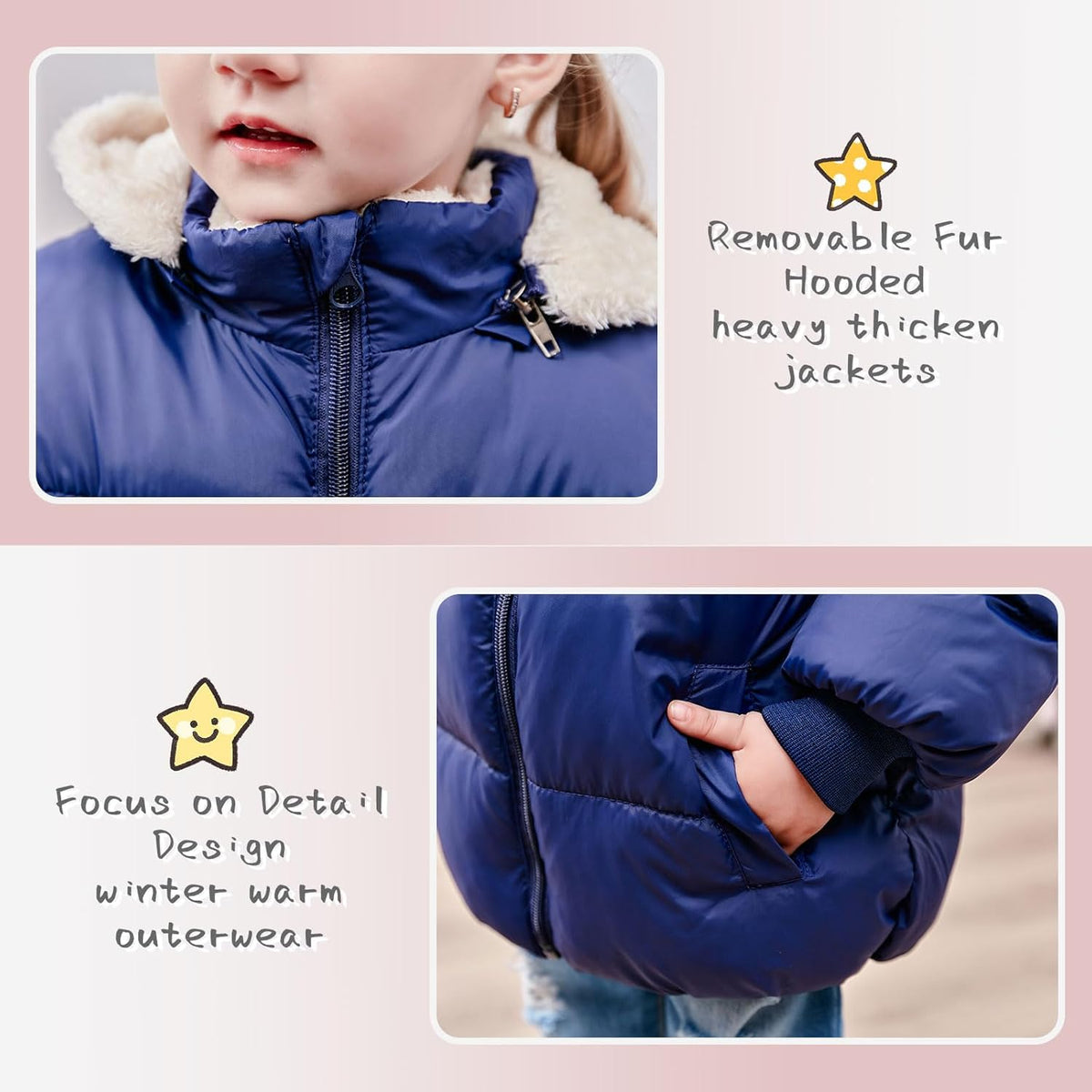 TUONROAD 1-6T Baby Girl Boy Winter Fleece Coats Toddler Warm Puffer Jackets Kids Down Alternative