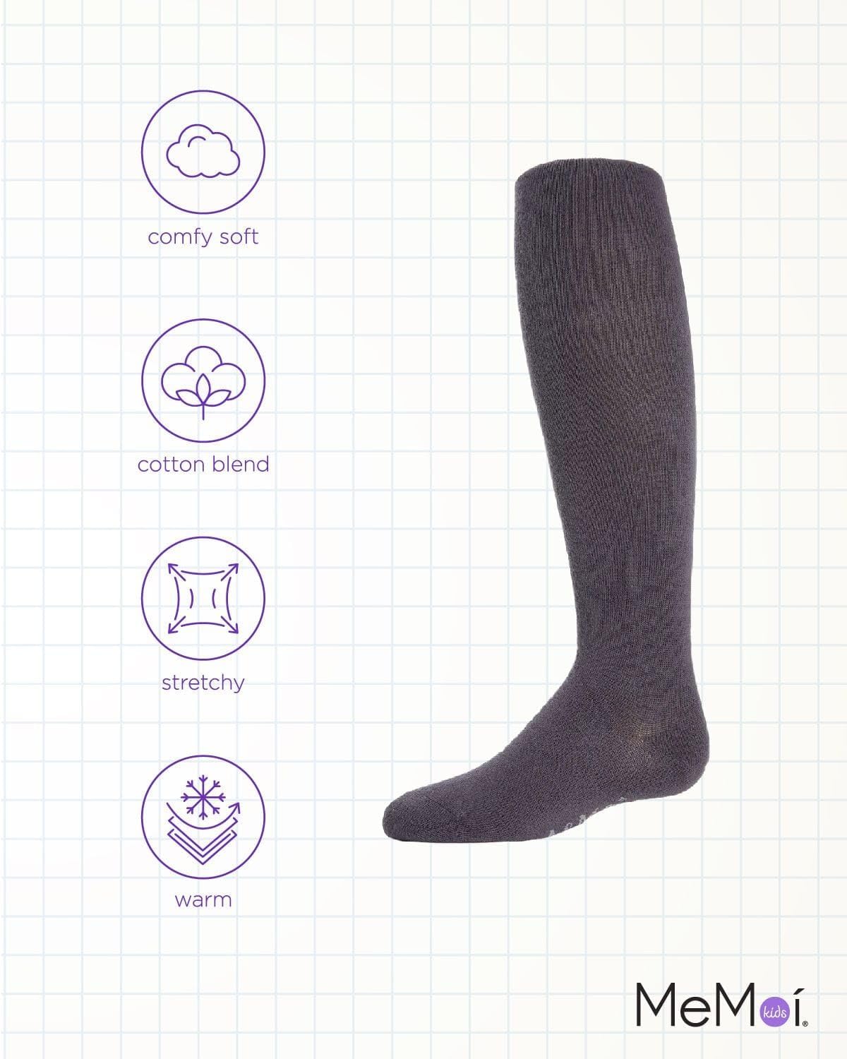MeMoi Soft Pima Cotton Tights for Girls, Soft and Lightweight Opaque Tights for girls - Sizes 8 to