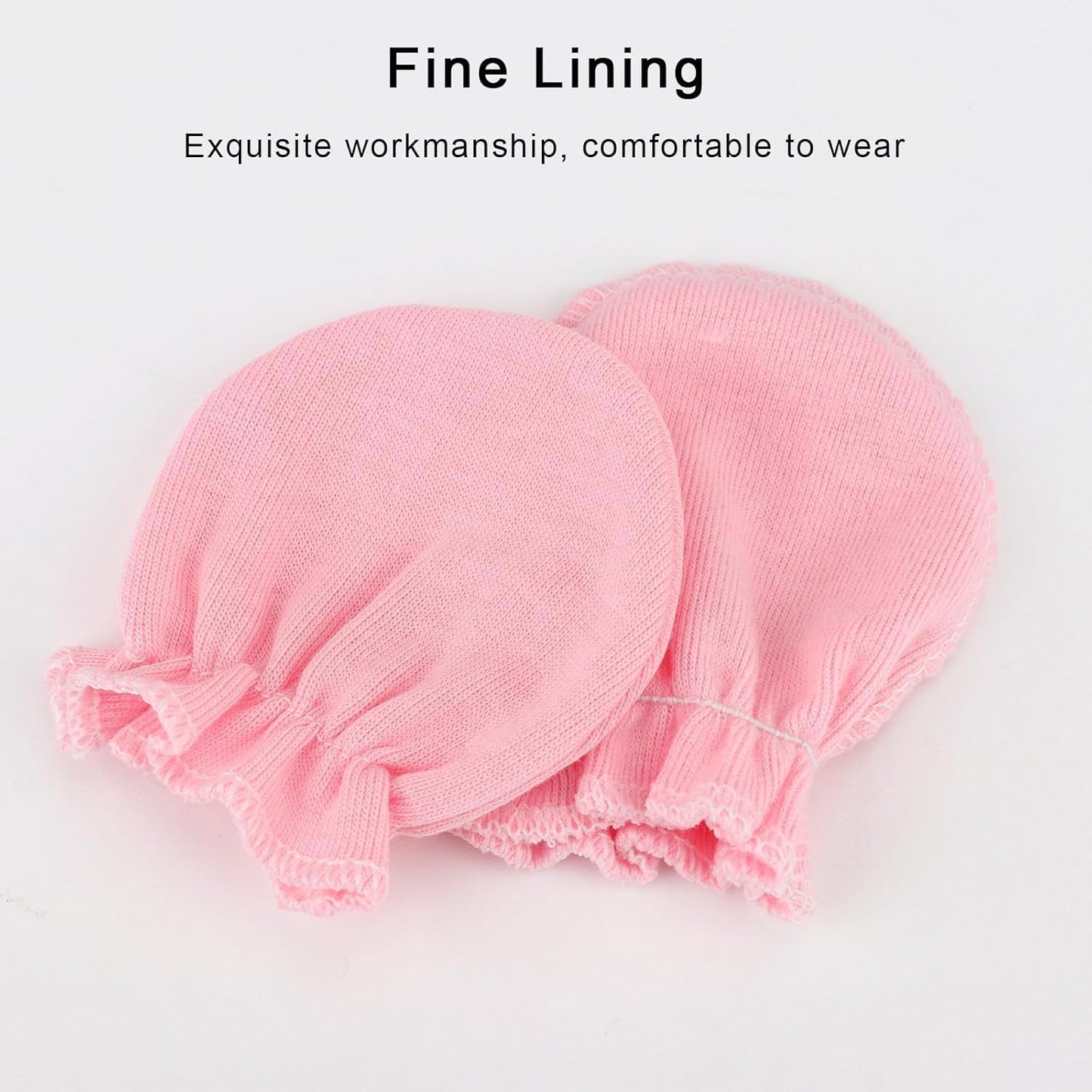 BQUBO Newborn Infant Toddler Mittens No Scratch Cotton Elastic Wrist Gloves Hypoallergenic for 0-6