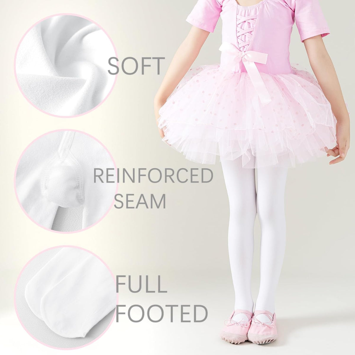 Ballet Tights Girls Dance Tights School Girl Footed Leggings Kids Ultra Soft Pantyhose Stockings