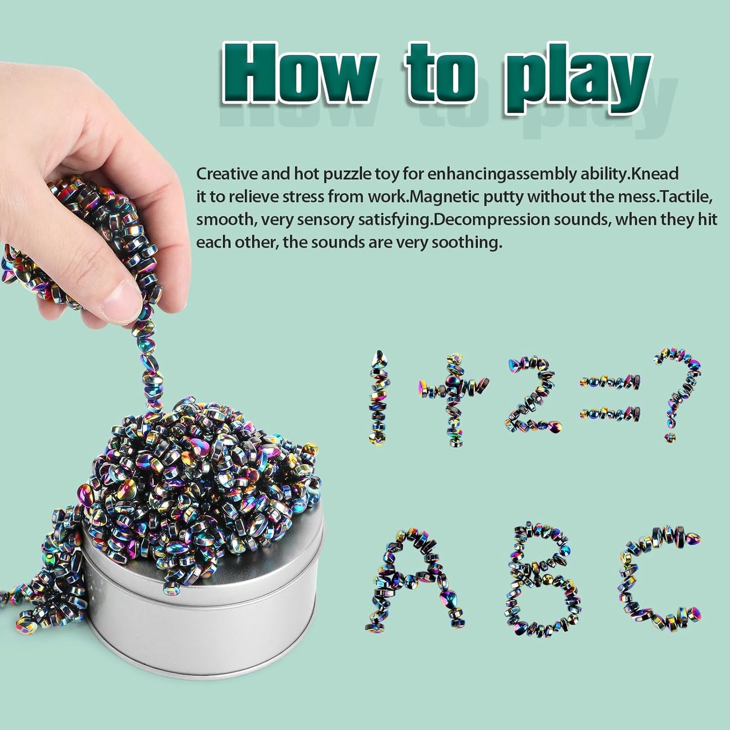 Magnetic Putty Over 1000 Weak Magnetic Beads Fidget Ferrite Putty Crags Magnetic Stones Fun Quiet