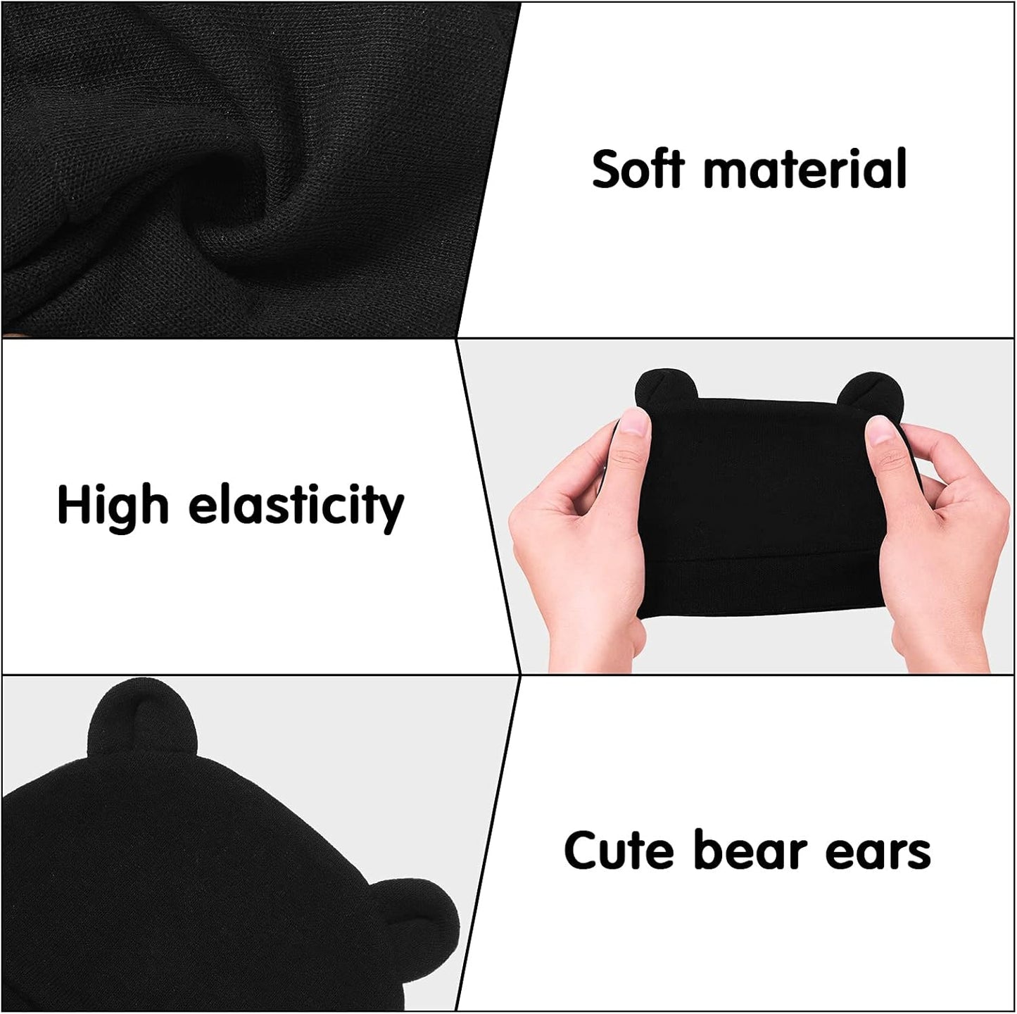 Geyoga 6 Pieces Newborn Baby Hat Bear Ears Infant Caps Baby Boy Girl Toddler Hats Infant Beanie