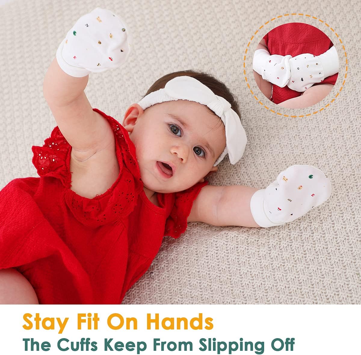 Newborn Baby Mittens Anti Scratch Baby Mittens No Scratch Mittens Baby Gloves for 0-6 Months Boys