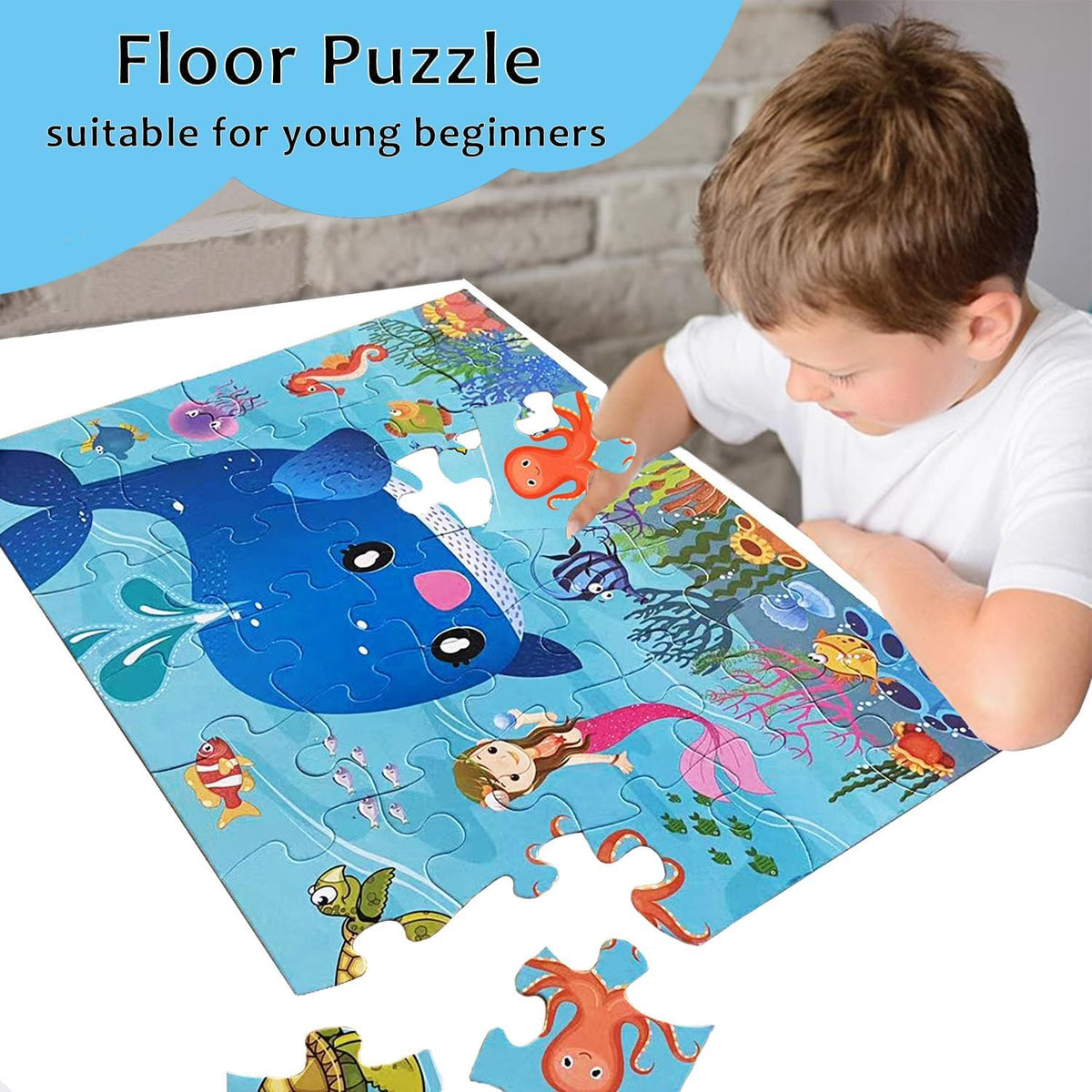 Jumbo Floor Puzzle for Kids, Large Jigsaw Puzzles 35 Piece for Kids Ages 3-5,Preschool Learning &