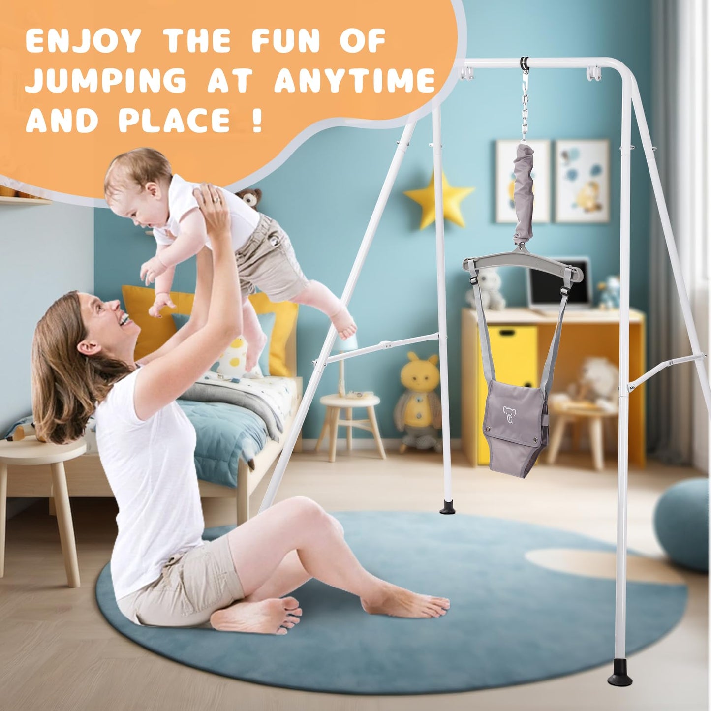 2 in 1 Toddler Swing & Jumper, Swing Set for Indoor and Outdoor Use