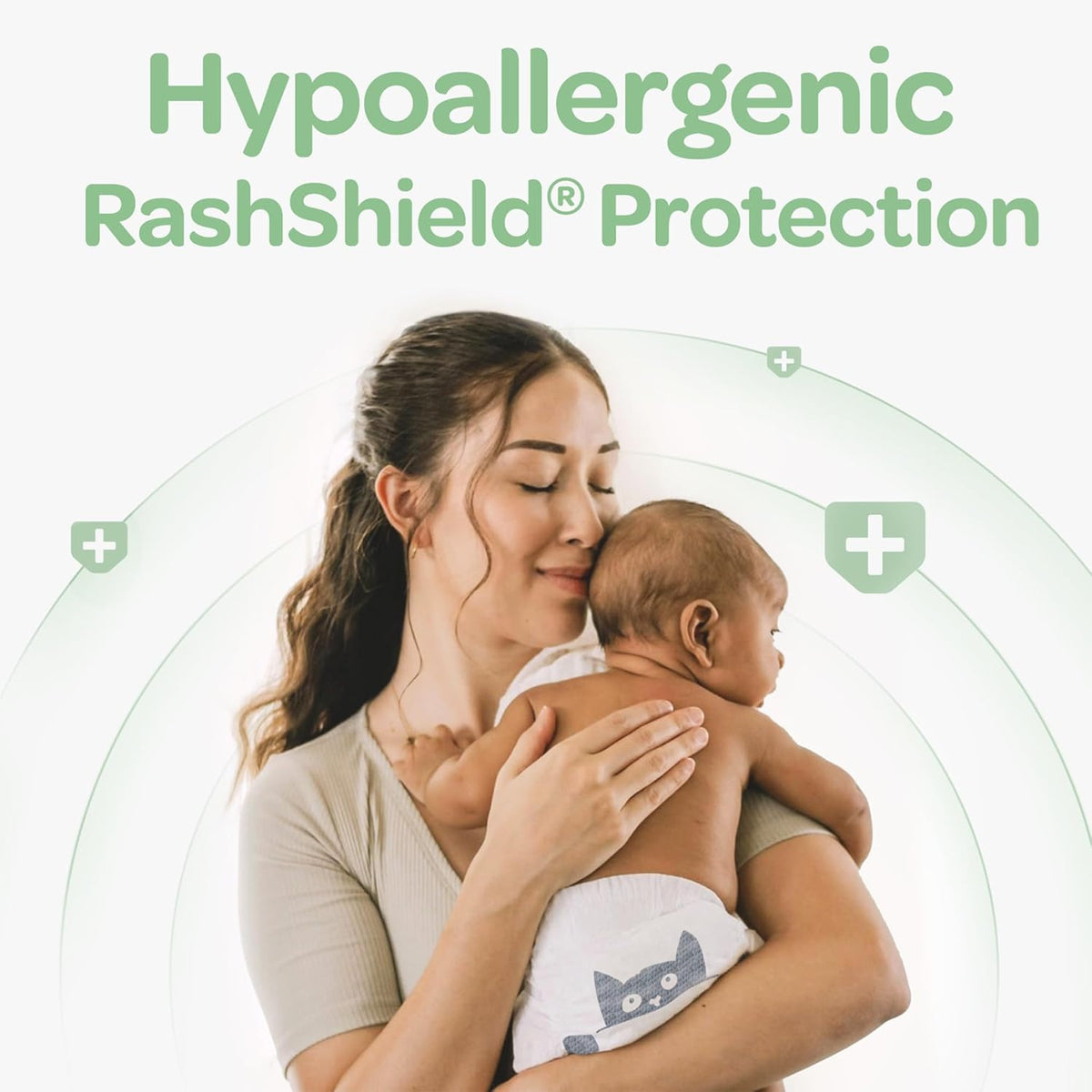 Parasol Clear+Dry Disposable Diapers, RashShield Protection, Leakproof Design, Hypoallergenic