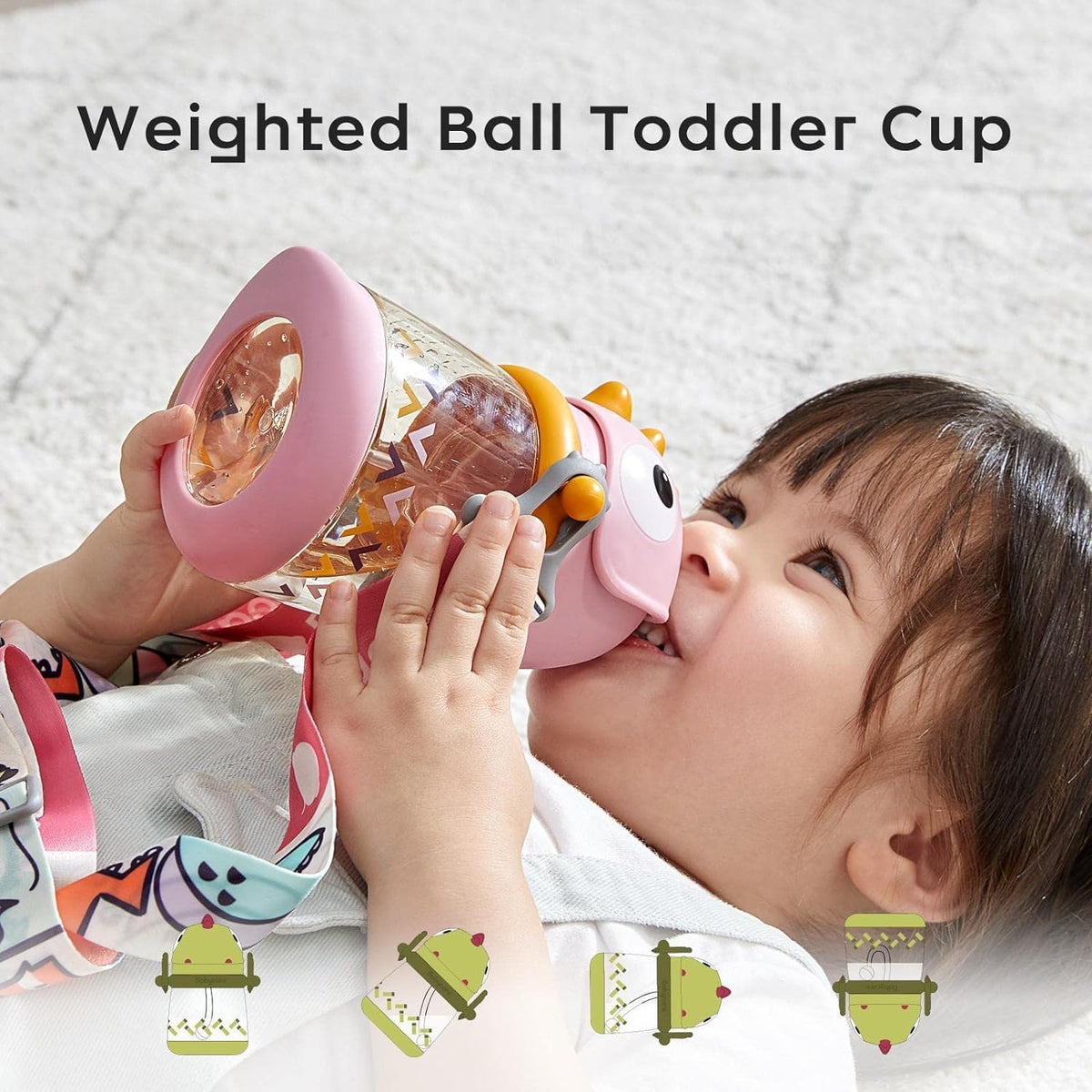 bc babycare Straw Sippy Cups for Toddler, No Spill Sippy Cups for Baby 1+ Year Old, Transition