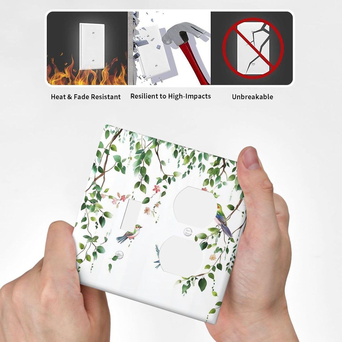 Wallplates Green Leaves Bird Eucalyptus Sage Plant 1 Toggle 1 Duplex Switch Plate Electrical Gfci