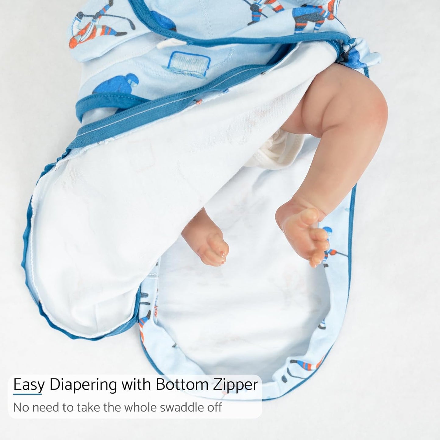 LollyBanks Baby Swaddle, 100% Organic Cotton Newborn Boy Swaddle Sack 0-3 Months, Newborn Baby
