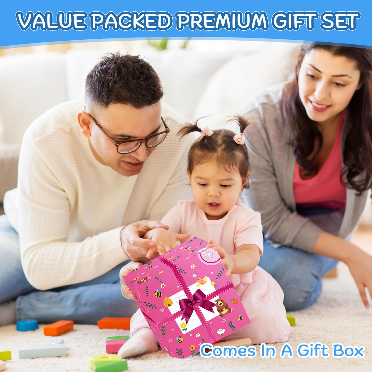 Wooden Activity Cube | Montessori Toys for 1 2 3 Year Old Toddler Gifts