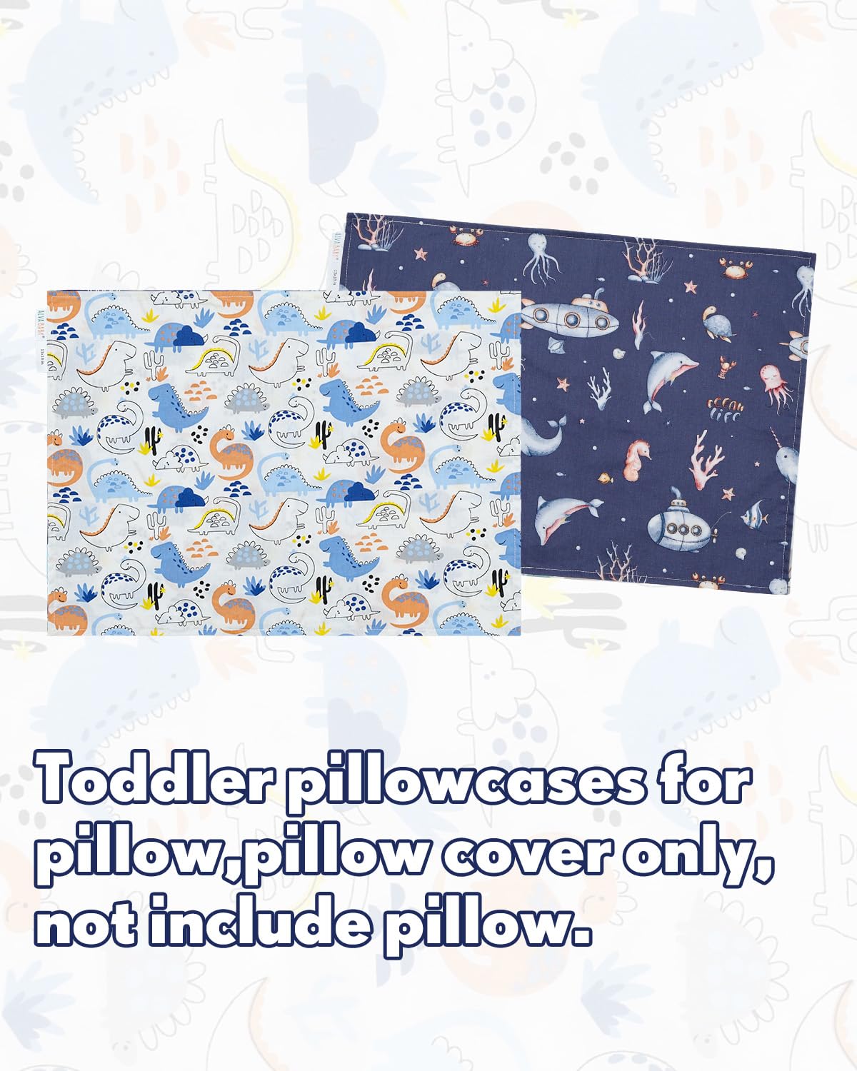 ALVABABY Toddler Pillowcases 2 Pack Organic Cotton Kids Pillow Cover Fit 13"x 18" or 12"x19"