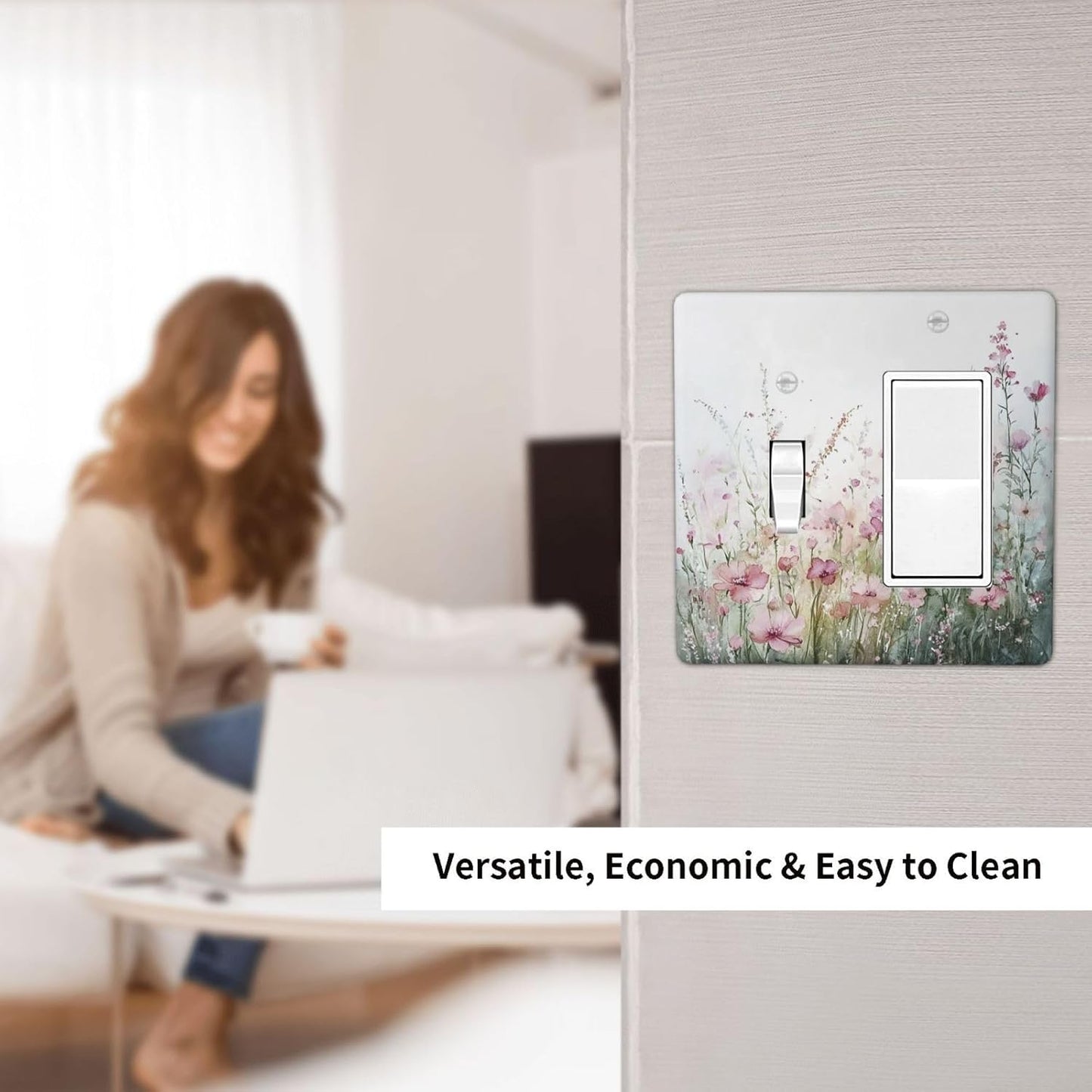Outlet Covers Wildflower Botanical Watercolor Floral 1 Toggle 1 Rocker Combination Decorative Wall