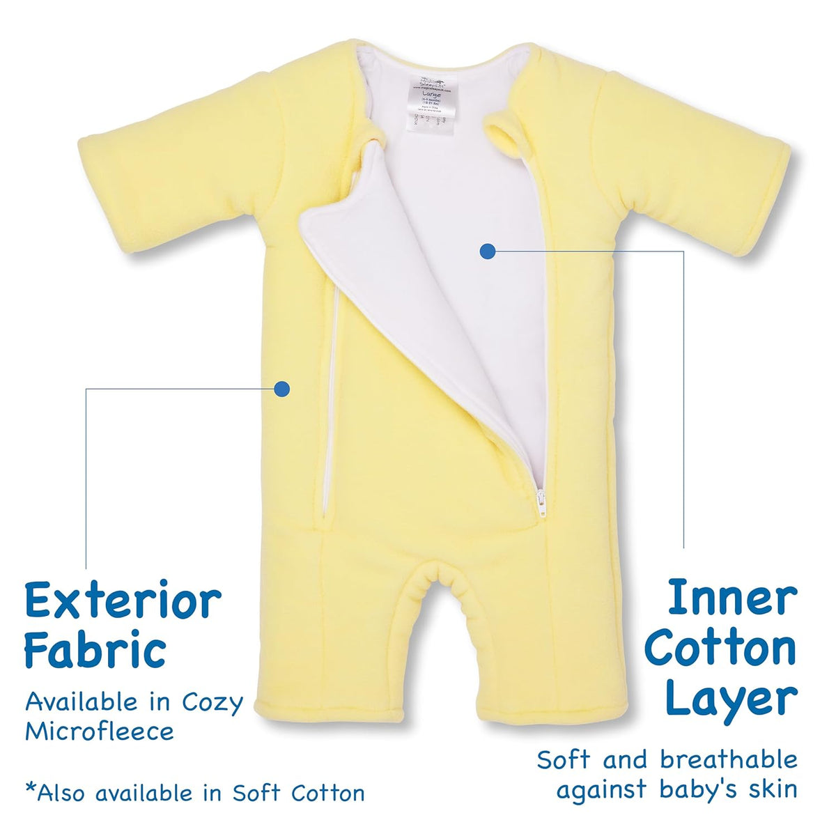 Magic Sleepsuit Baby Merlin's Cotton Baby Swaddle Transition Product - Soft and Cozy Design, Double
