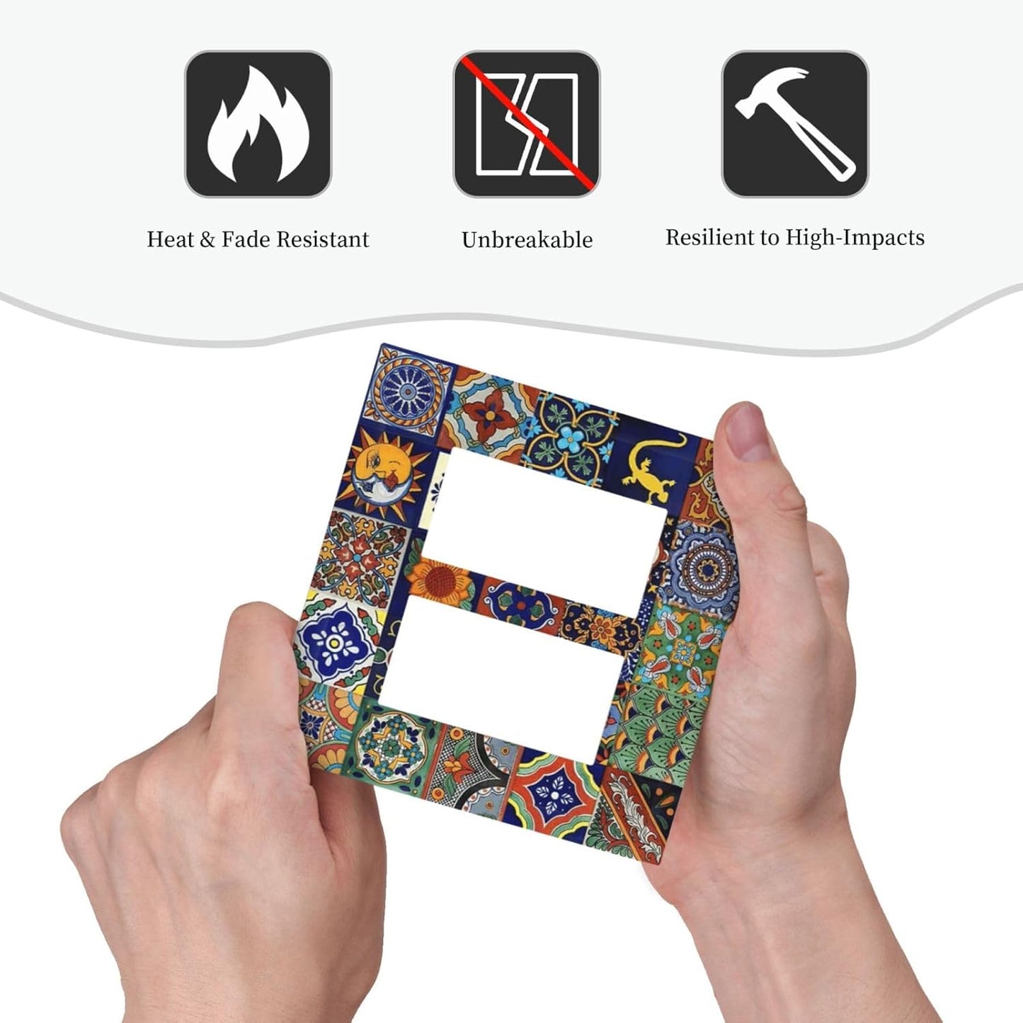 Talavera Mexican Tiles Traditional Color Decoration Print Decorative Outlet Covers 2 Gang Double