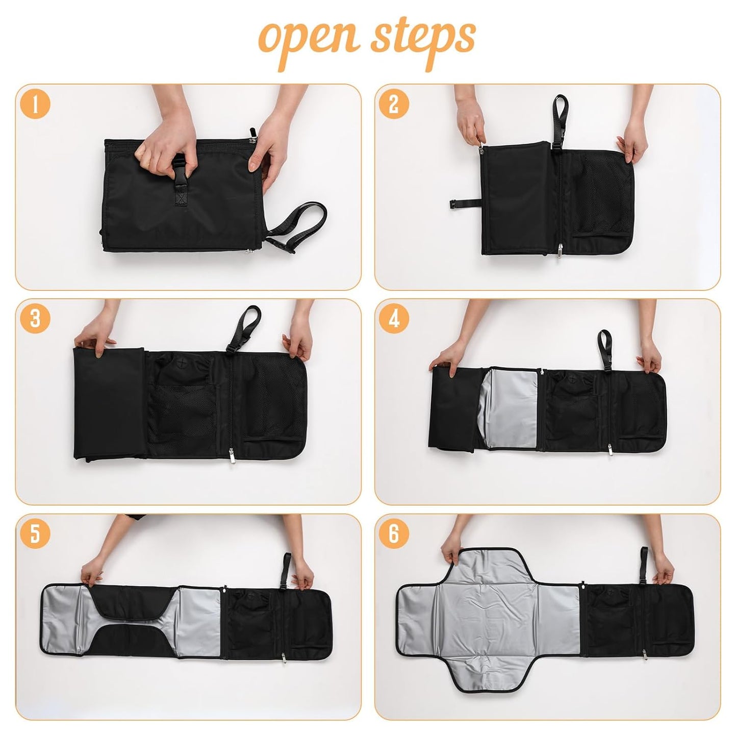 Portable Baby Diaper Changing Pad Smart Organized Diaper Changing Travel Bag with Wipe Dispenser