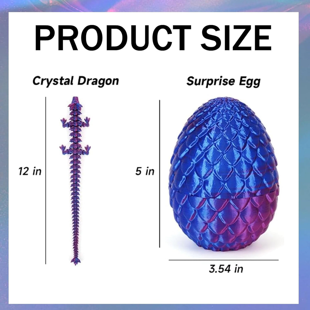 Easter Eggs Gifts for Kids, 3D Printed Dragon in Egg Easter Basket Stuffers Easter Toys for Kids