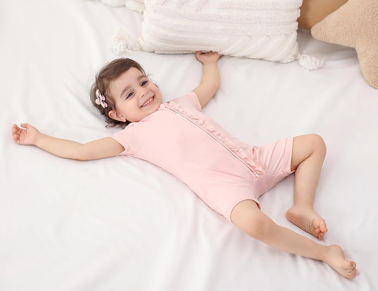 JunNeng Baby Boy Girl 2 Pack Rayon of Bamboo Summer Sleeper Infant Soft Short Sleeve Zipper