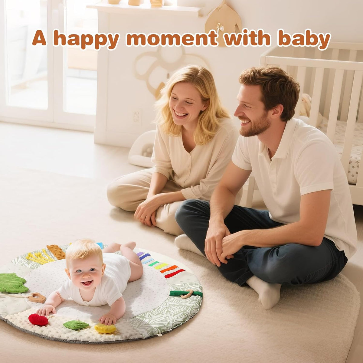 Montessori Baby Play Mat for Early Learning, Tummy Time Playmat, Activity Mat with 5 Development