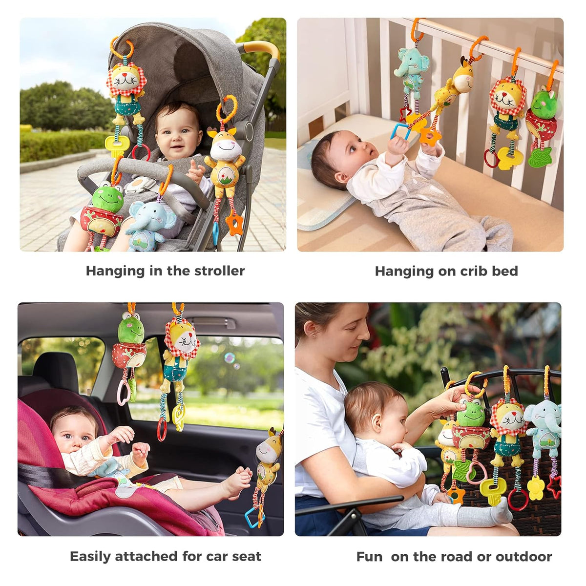 TUMAMA Baby Toys for 0, 3, 6, 9, 12 Months, Handbells Baby Rattles, Soft Plush Early Development