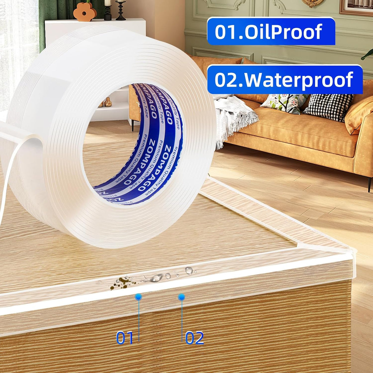 Clear Soft Corner Protectors for Furniture Strip,2in x9.84FT,2 Rolls,Sharp Edge & Table