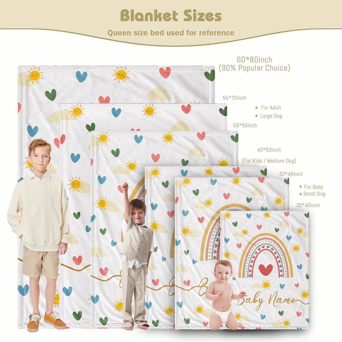 Personalized Baby Name Blanket for Girl Gifts for Baby Shower Christmas Birthday Custom Blanket