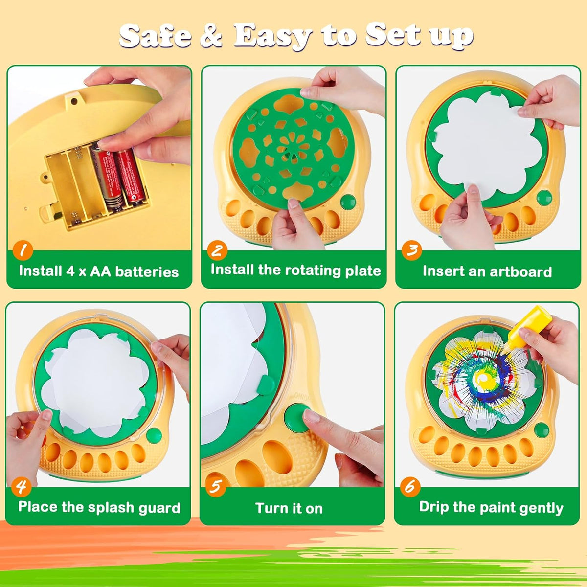 Arts and Crafts for Kids Ages 4-8,Paint Spin Art Machine Kit,Art Craft Set for 6-9 Year Old,Cool