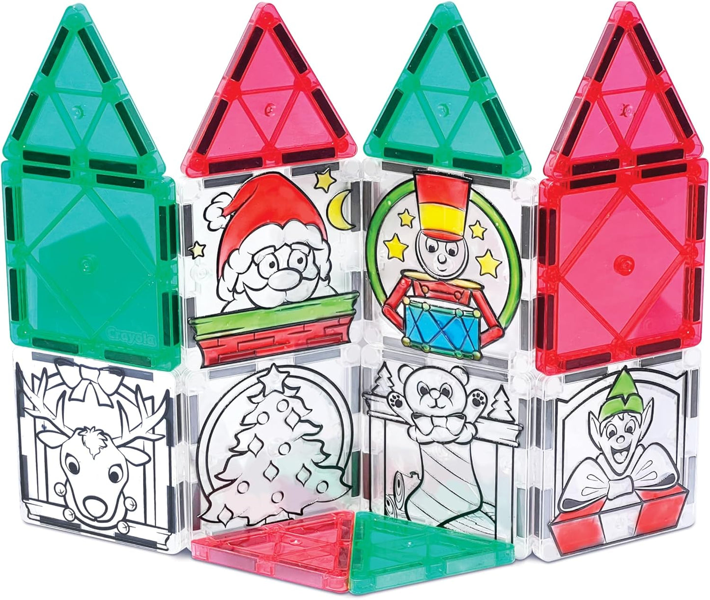 CreateOn Crayola PaintOn Holiday Magnetic Tiles, Magnetic Kids’ Building Toys, STEM Learning Travel