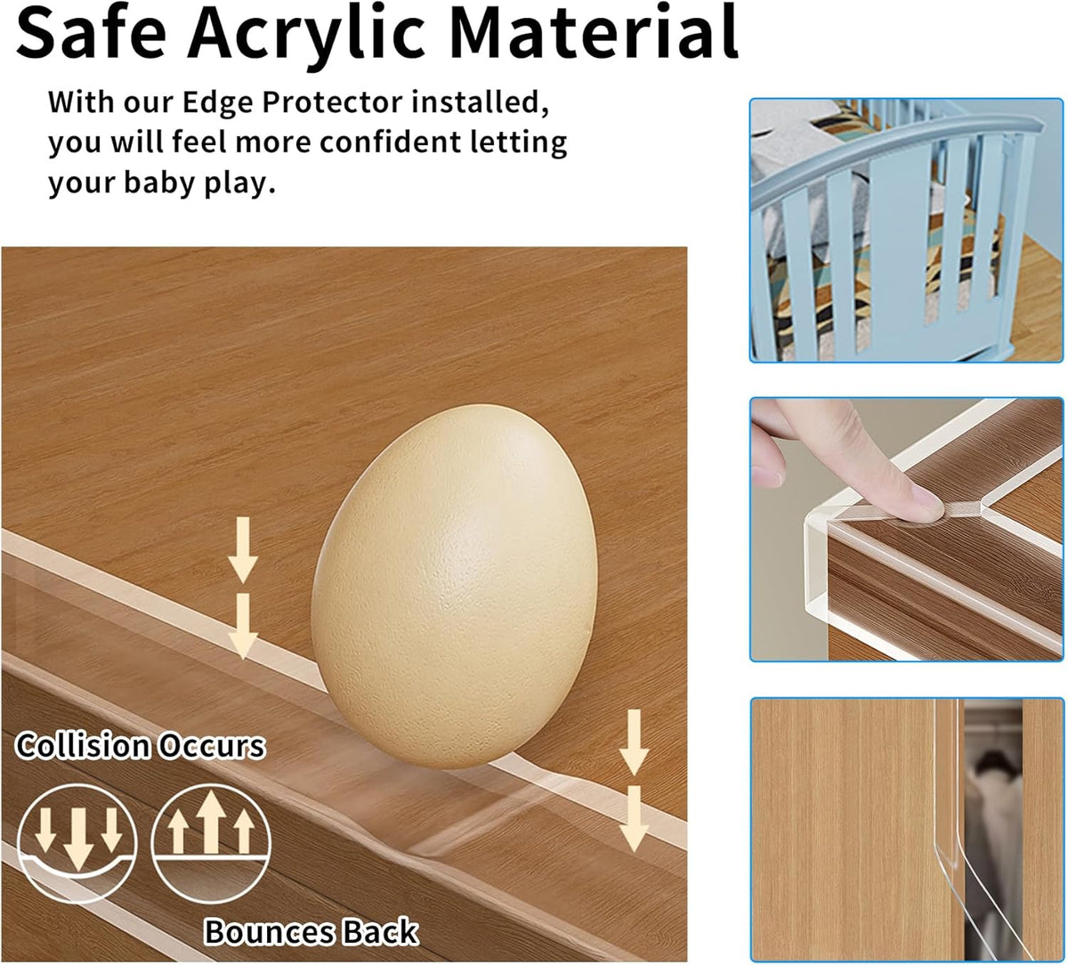 0.8 in x 16.4 FT,Edge Corner Protector Baby Proofing with 6 Corners,Soft Clear Furniture Table
