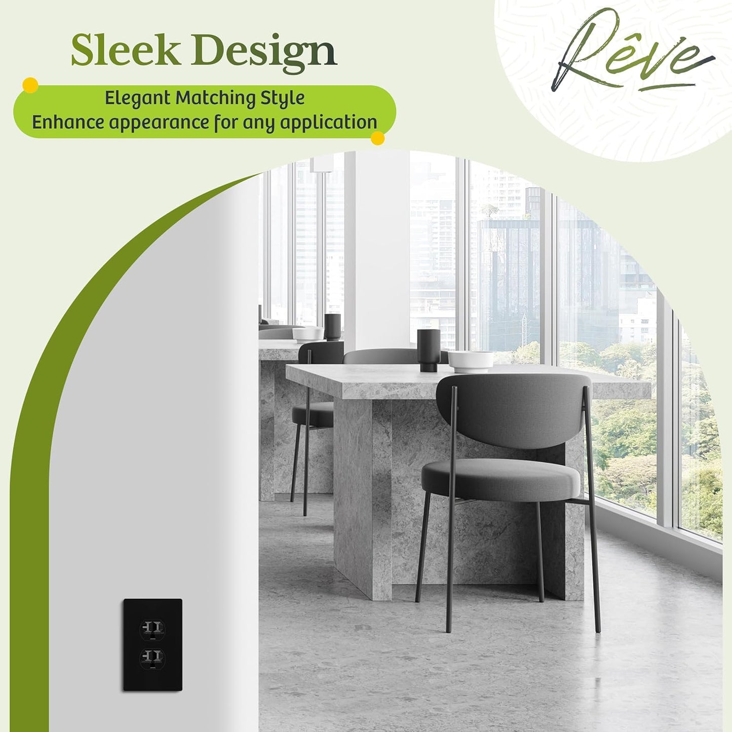 TG Mid-Size Screwless Duplex Wall Plate, Child Safe Receptacle Outlet Cover, Medium Size 1-Gang