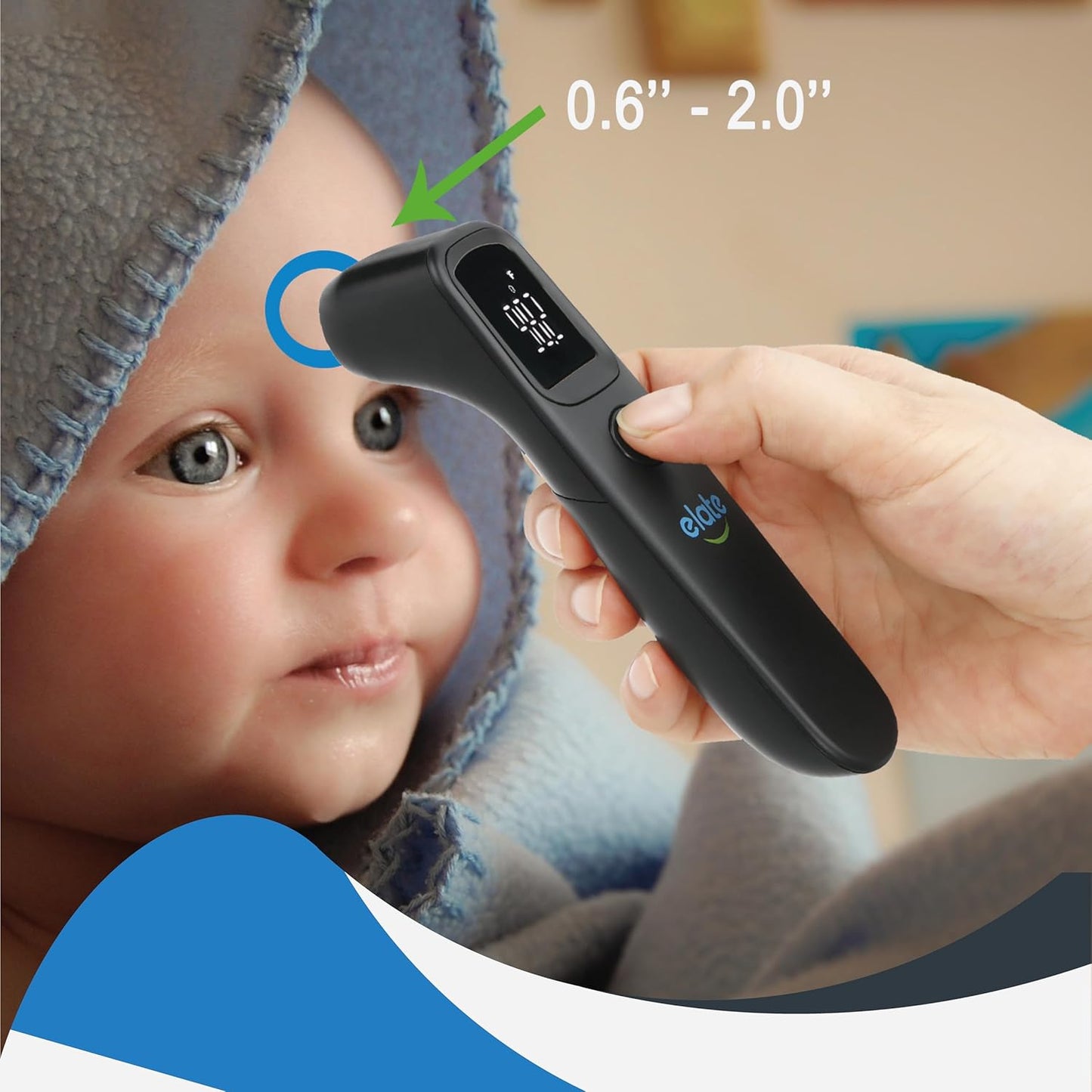 Elate Non-Contact Forehead Thermometer for Adults and Kids, No-Touch Digital Baby Thermometer for