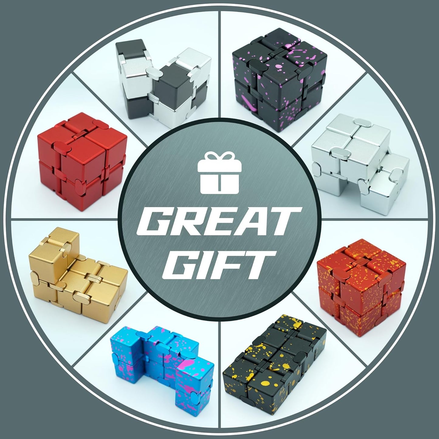 Metal Fidget Toys, Infinity Cube Fidget Toys, Fidgets Blocks for Kids Adults Teens, Handheld Toys