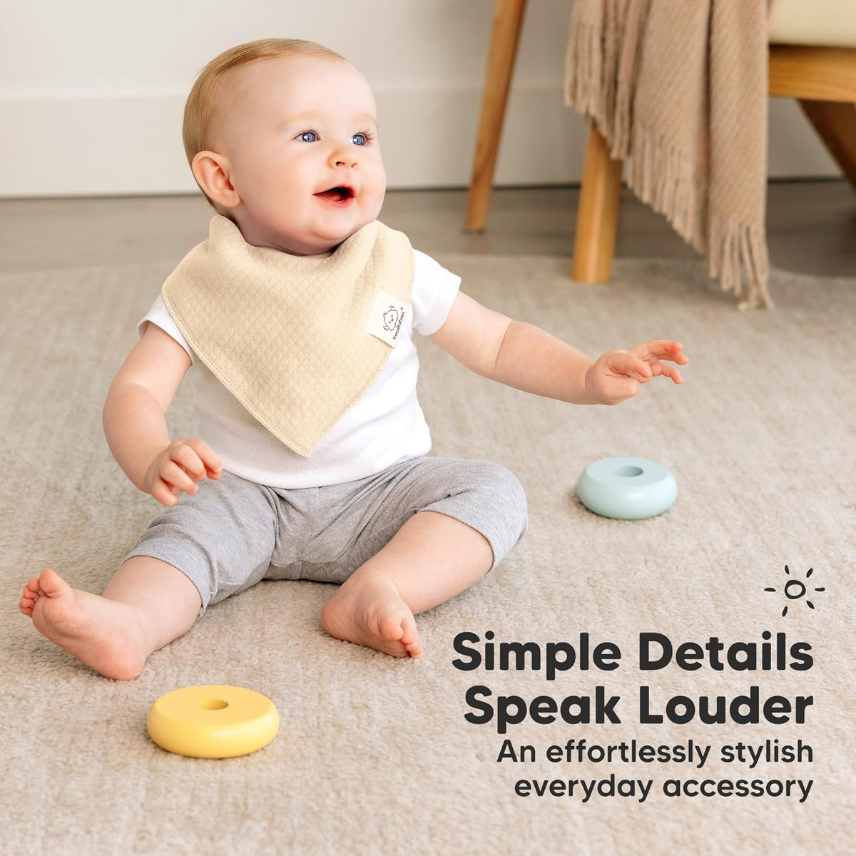 KeaBabies 8-Pack Bandana Bibs for Baby Girls, Boys - Organic Cotton Baby Bibs for Drooling &