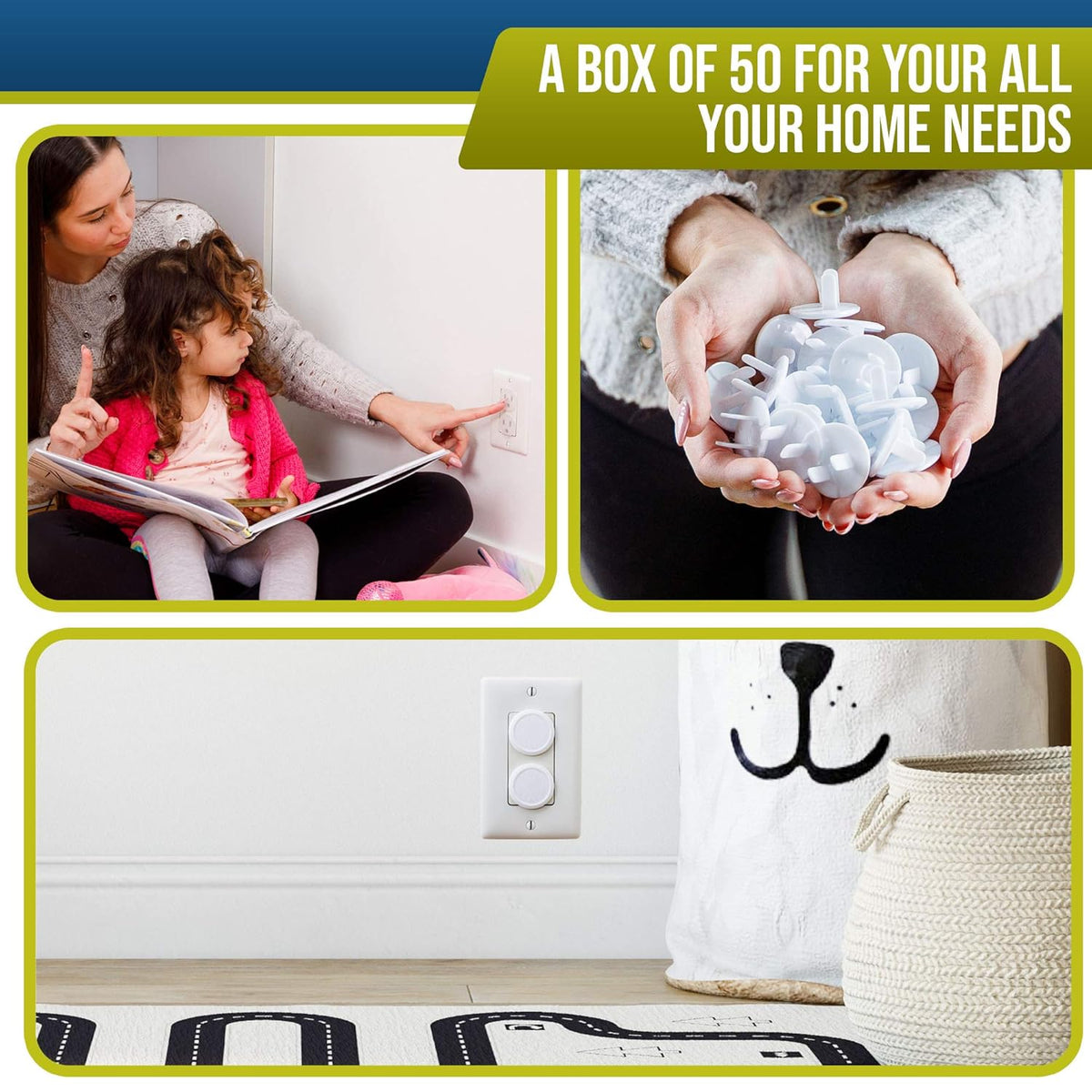 Outlet Covers Baby Proofing (50 Pack) Safe & Secure Electric Plug Protectors | Sturdy Childproof