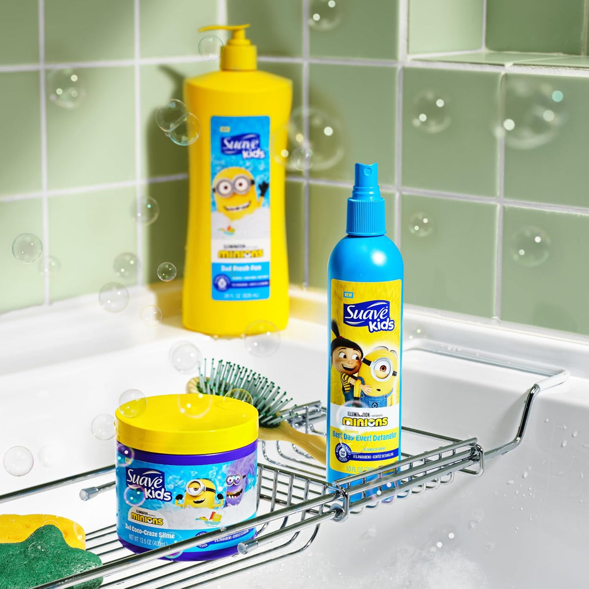 Suave Kids Minions 3-In-1 Shampoo, Conditioner, and Body Wash, For Tear-Free and Gentle Cleansing