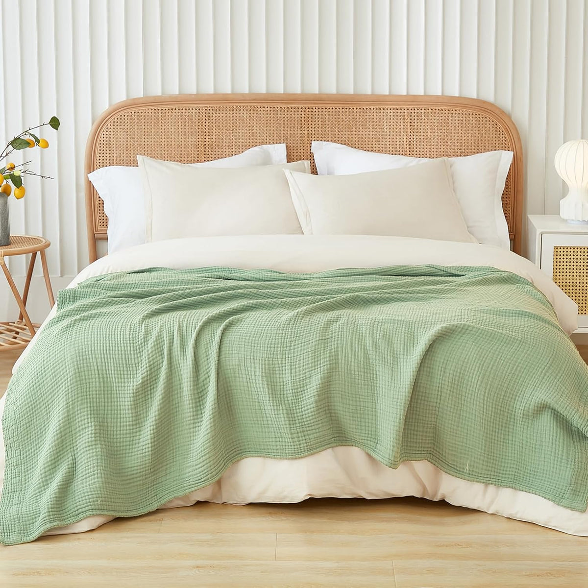 EMME Cotton Twin Blanket for Couch Soft Airy Muslin Bed Blankets Lightweight Breathable Blanket All