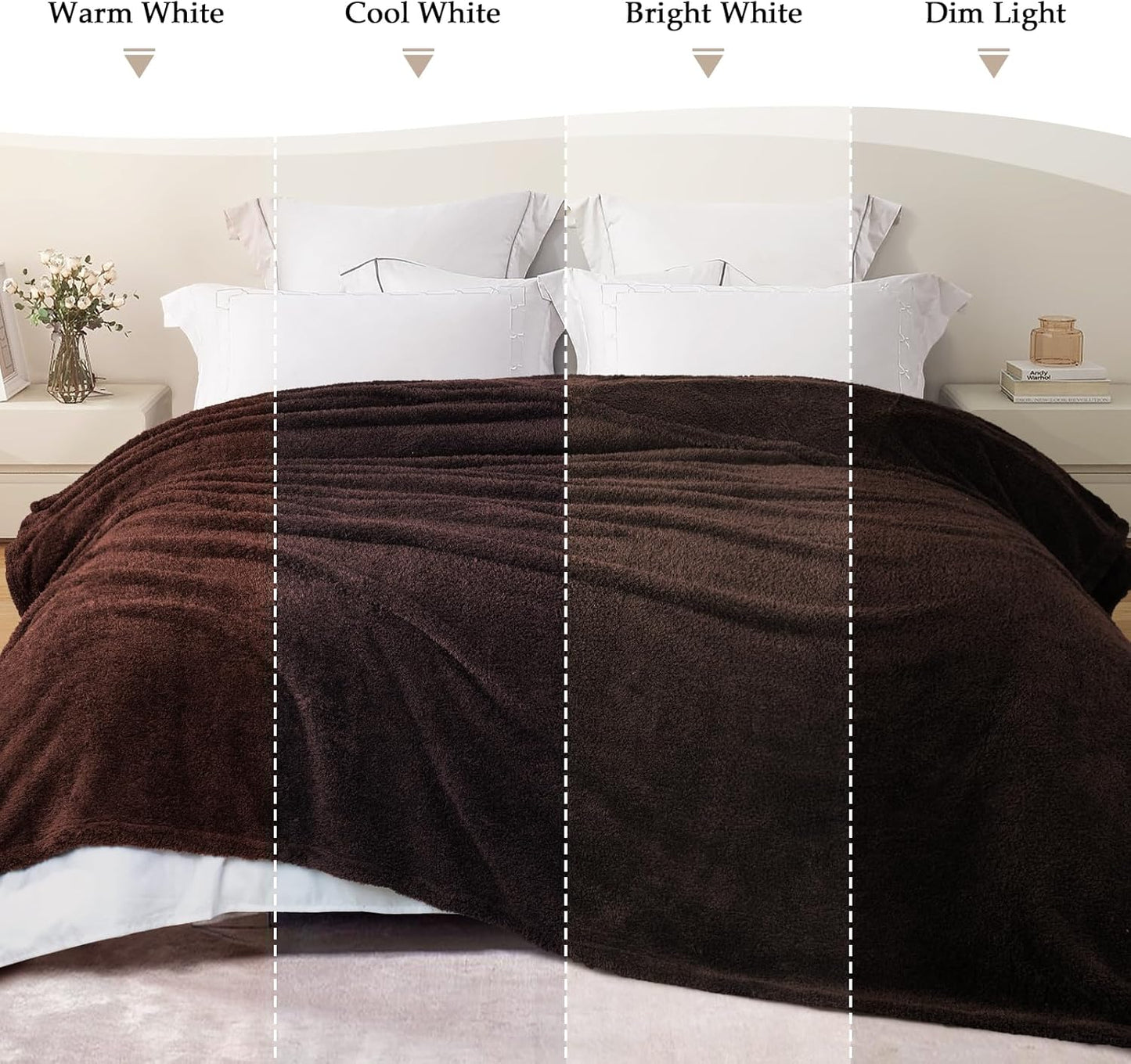 Exclusivo Mezcla Fleece Throw Blanket for Couch Sofa, Soft Warm and Fluffy Blankets for Women Men