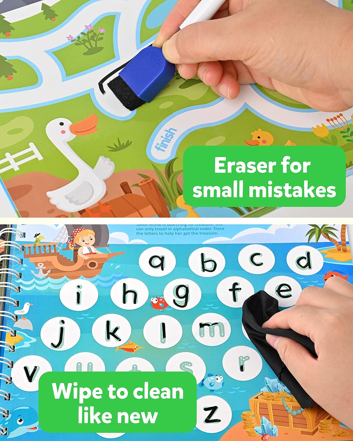 Coogam Pencil Control Tracing Workbook, Learn to Write Alphabet ABC Letters Numbers Handwriting
