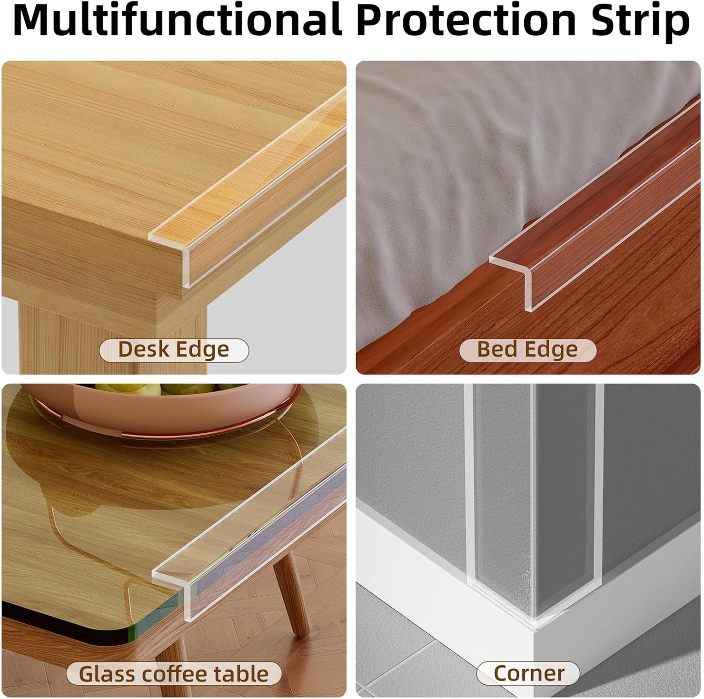 2Pack Clear Edge Protector,Safe Corner Protector, Anti-Sharp Edge Protector, for Furniture