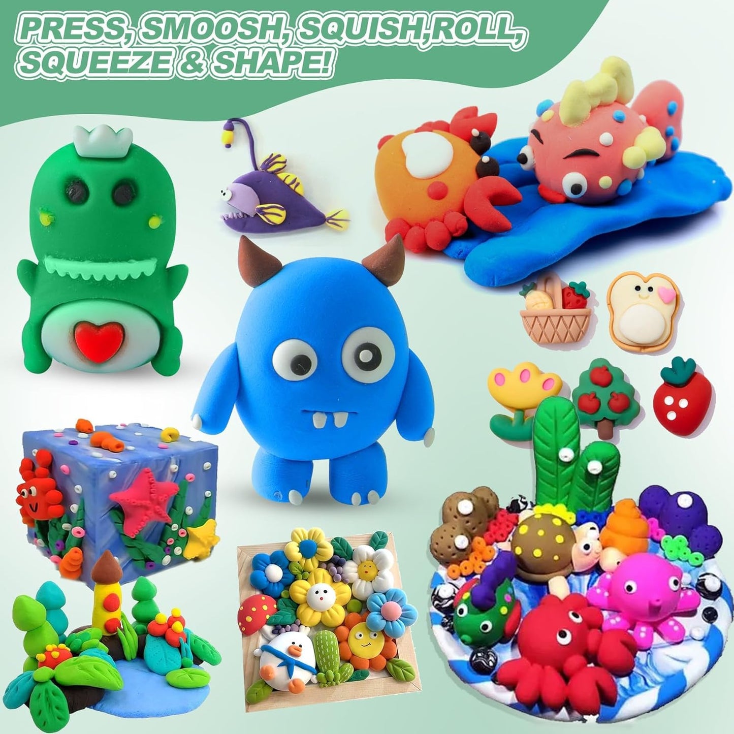 Air Dry Clay 66 Colors, Modeling Clay for Kids, Model Magic Clay, DIY Molding Clay Kit with