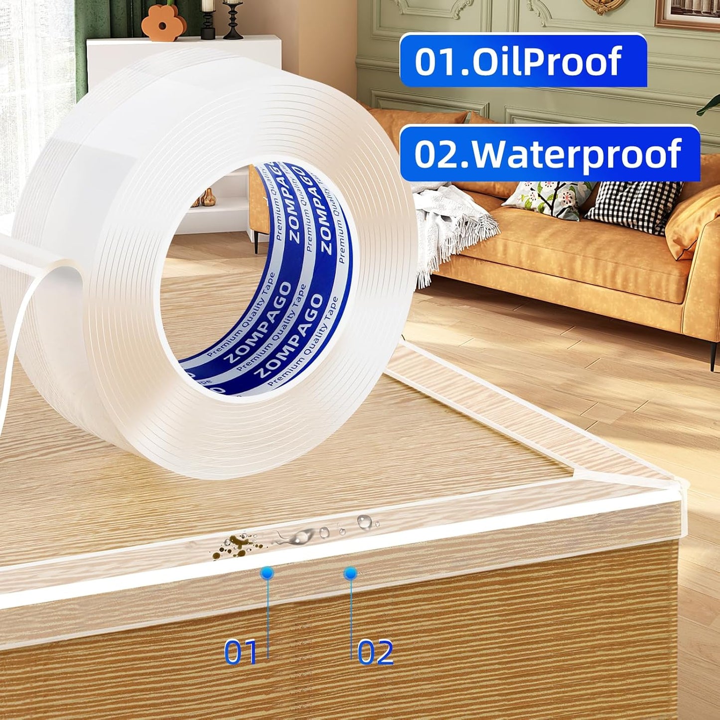Clear Soft Corner Protectors for Furniture Strip,2in x9.84FT,Sharp Edge & Table Bumper,Window