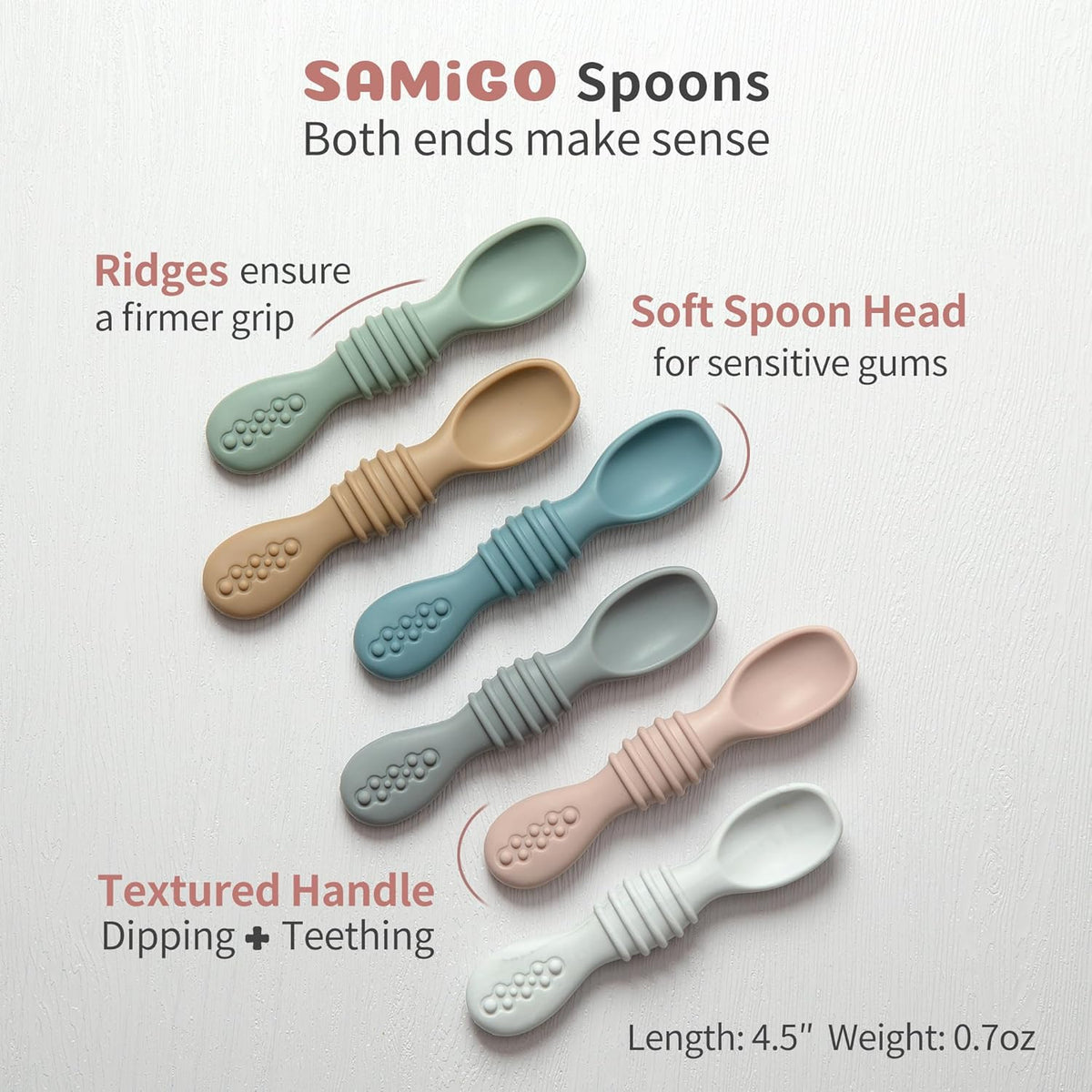SAMiGO Silicone Baby Bowl and Spoon Set with Suction and Lid, First Stage Self Feeding Essentials