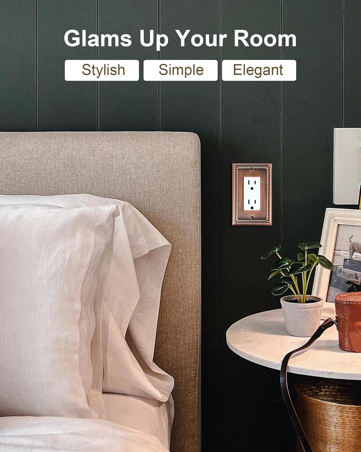 4-Pack Decorator Outlet Cover Plate, Decorative Switch Plates and Outlet Covers, Antique Copper