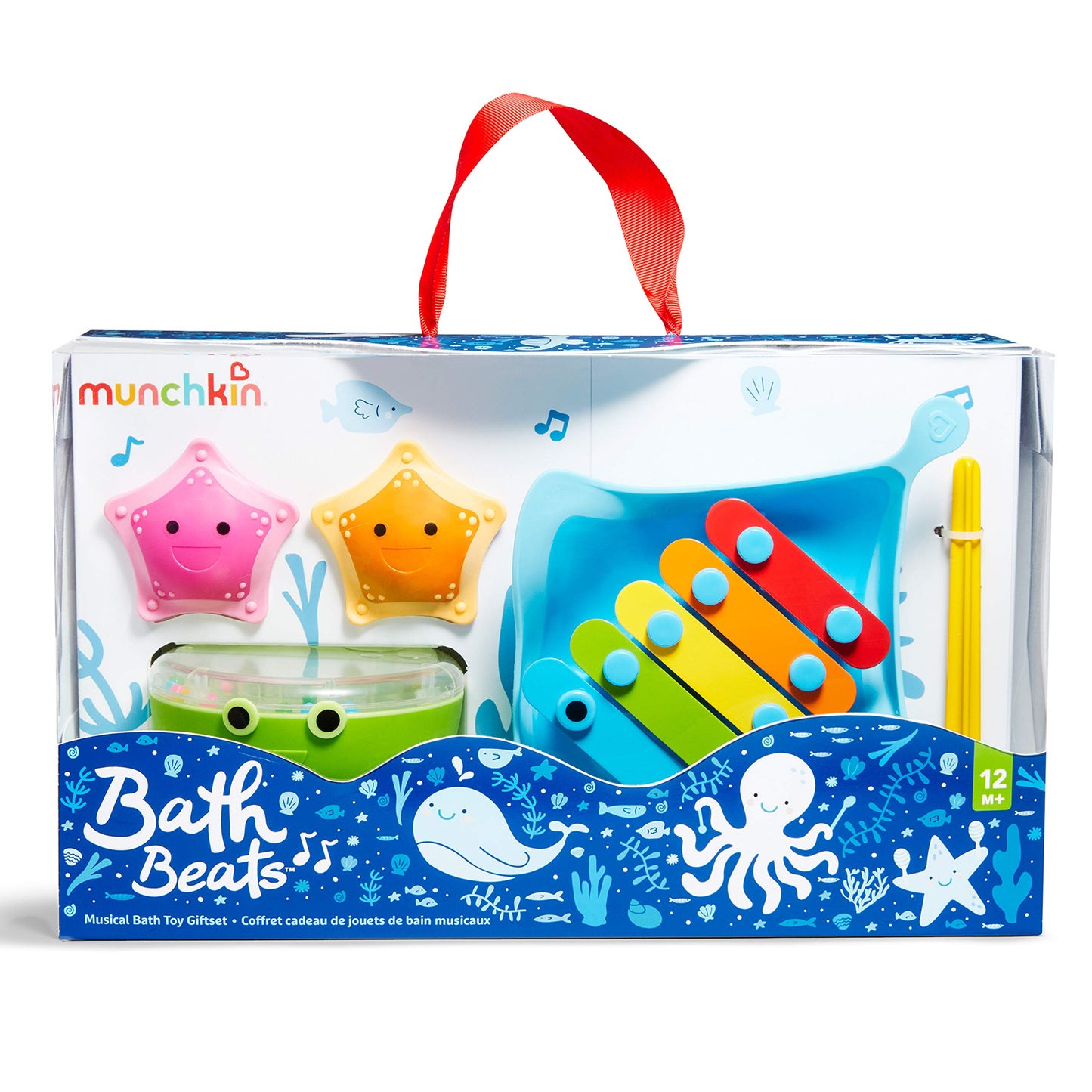 Munchkin® Bath Beats™ Bath Toy, Musical Set Includes Xylophone, Bath Drum & Shakers, Fun for