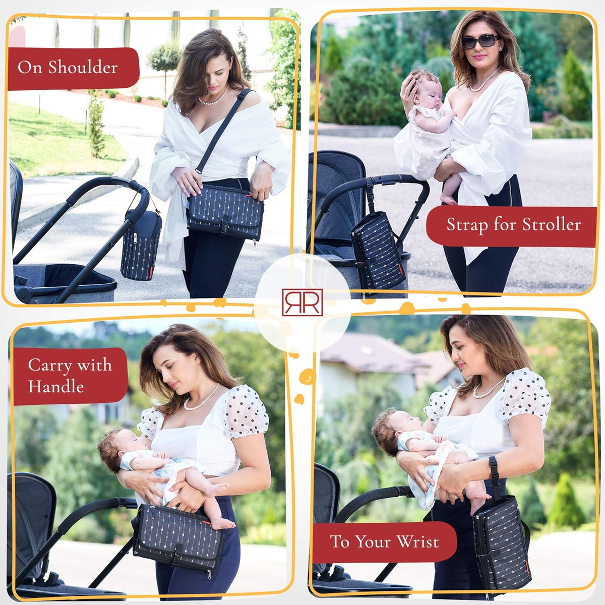 Portable Diaper Changing Pad Waterproof – B0NUS Insulated Baby Bottle Bag, 2-in-1 Diaper Clutch and